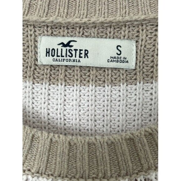 Hollister Knit Stripe Cropped Sweater Womens Size Small Cotton Blend Y2K Preppy - Picture 8 of 8